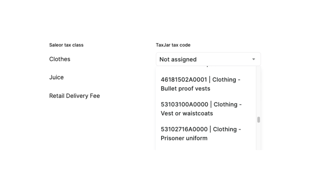 Tax code matcher