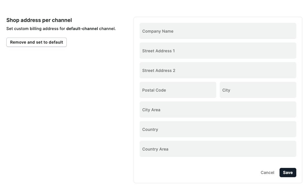 Channel-specific billing configuration